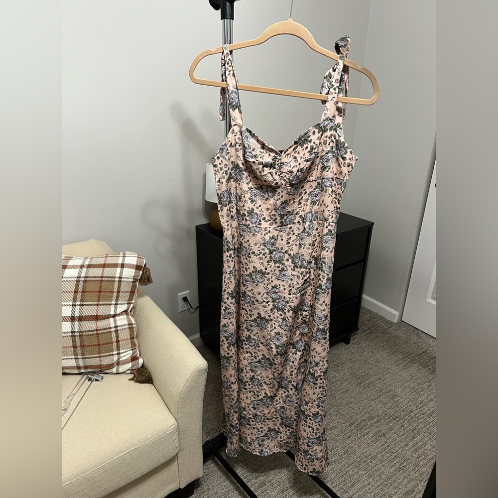 Petal and Pup, mid-length, sleeveless, floral pattern dress with bow straps
